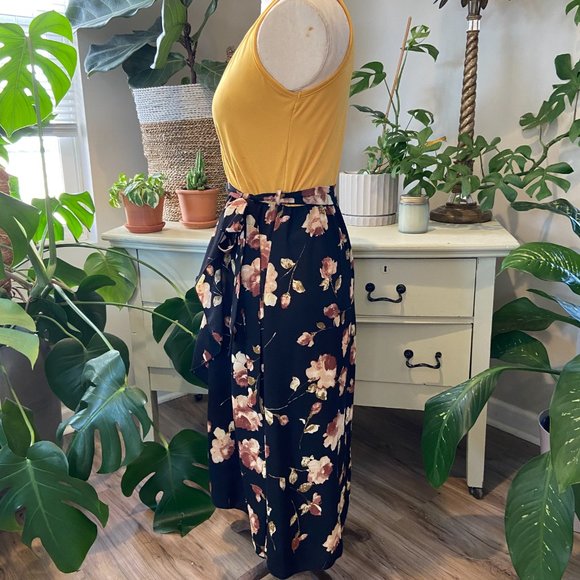 Floral and Mustard Midi Dress - SpotLight - Small - Picture 8 of 14